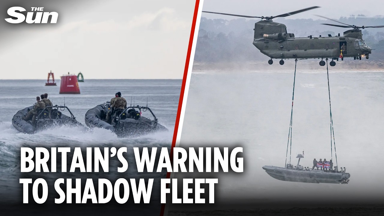 Moment Brit commandos pull off epic helicopter drill after UK warning to Putin's shadow fleet