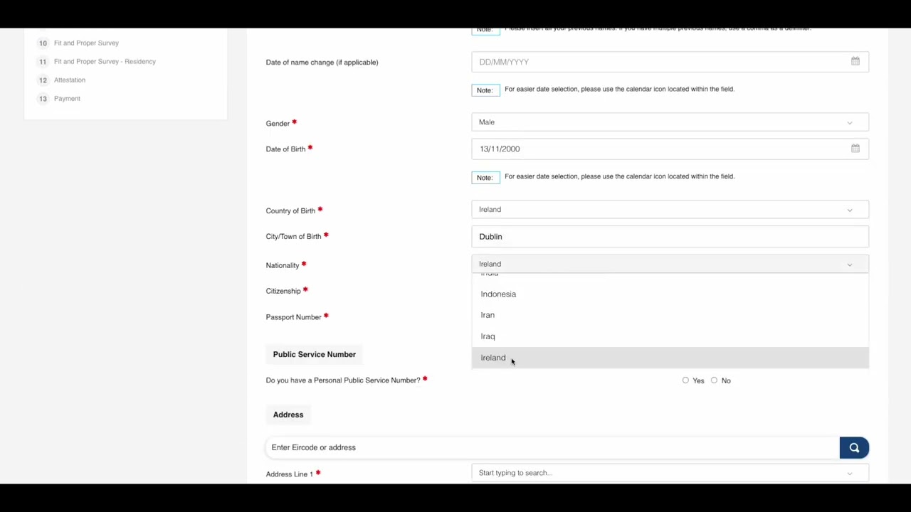 CORU Application Submission Process