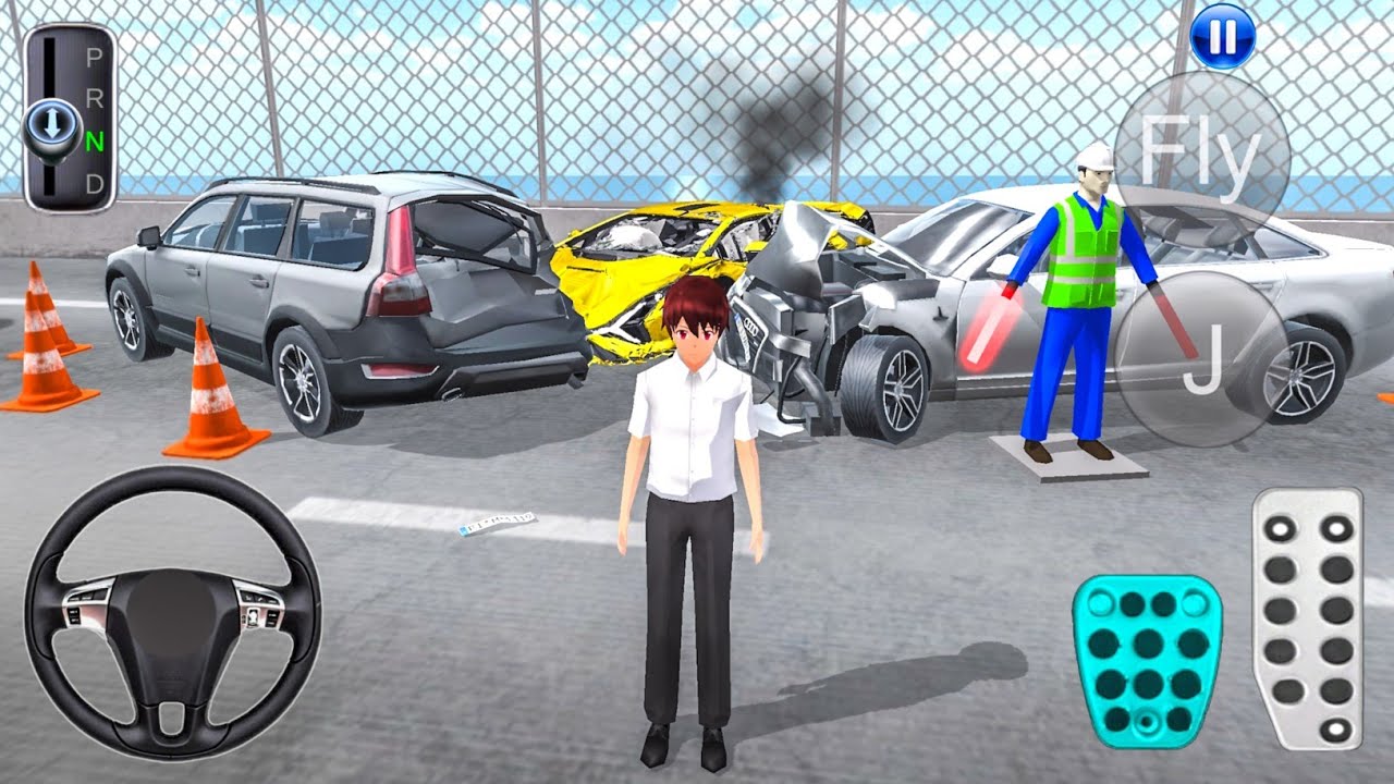 New Golden Car Crashes in New Eight Lane Highway - 3D Driving Class - 2025 Android iOS - Gameplay