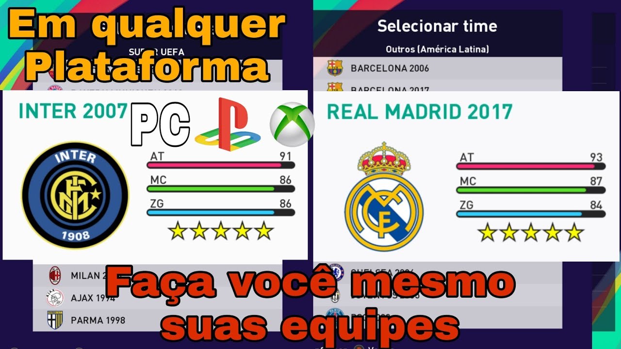 Como criar times clássicos e de época em qualquer PES e plataforma😱🤩