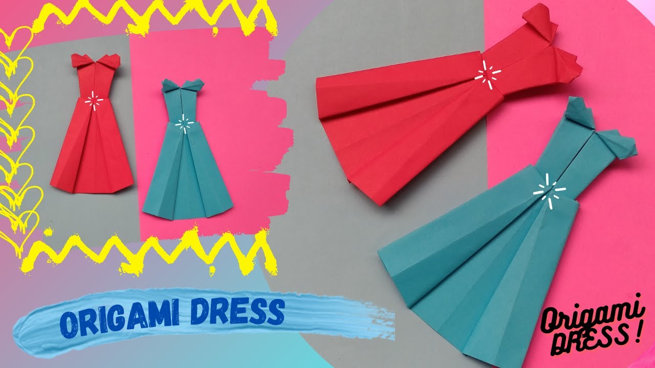 How to make origami dress | Princess dress | origami dress easy