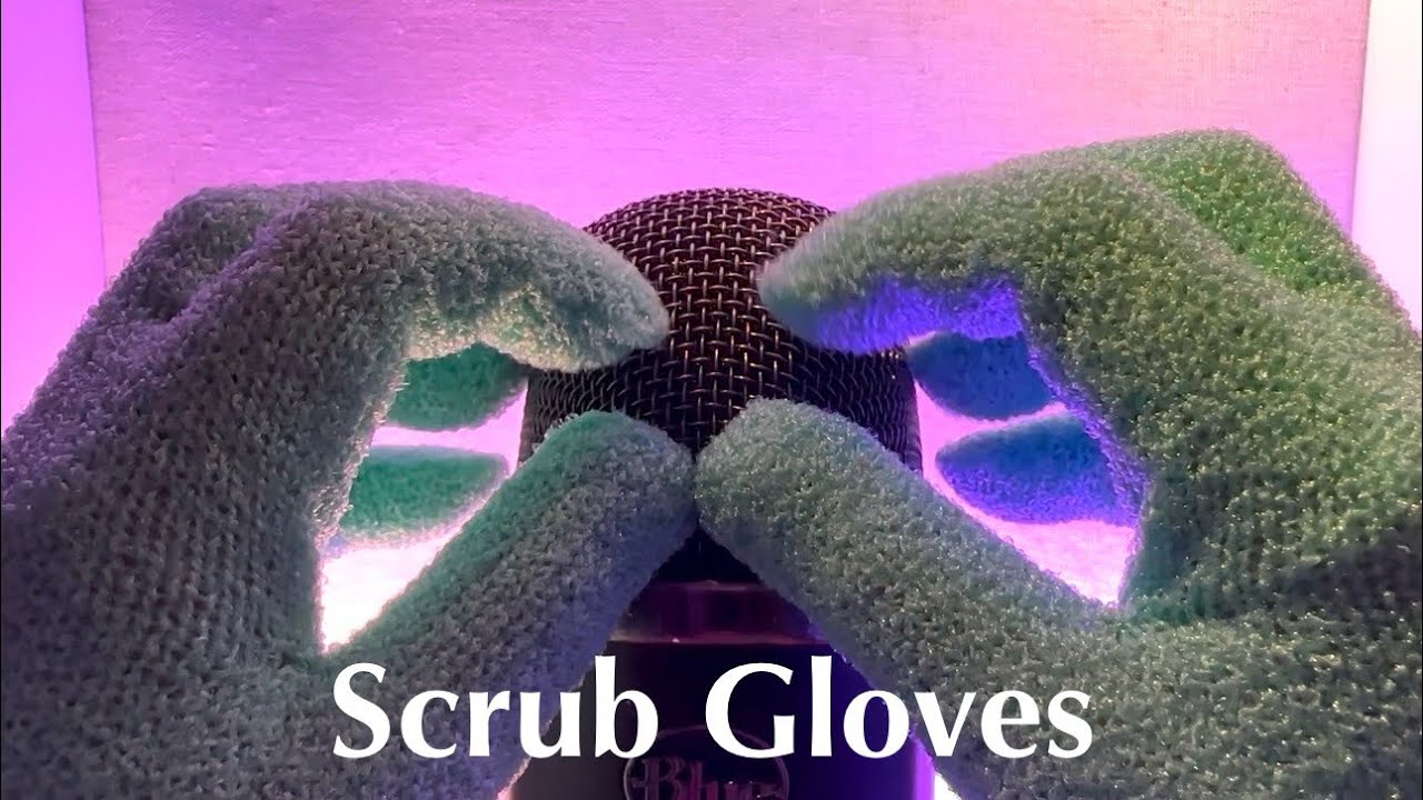 ASMR Ear Tickling Slow Mic Massage With Exfoliating Scrub Gloves