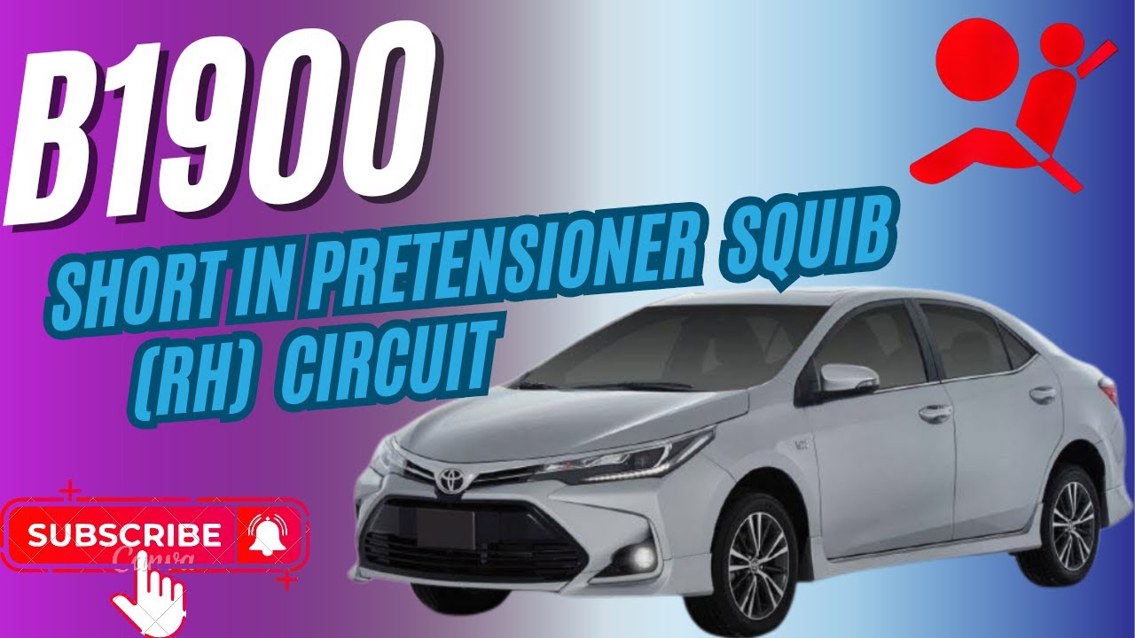 TOYOTA Fault Code (B1900 Short in Pretensioner Squib RH Circuit) Clear step by step.