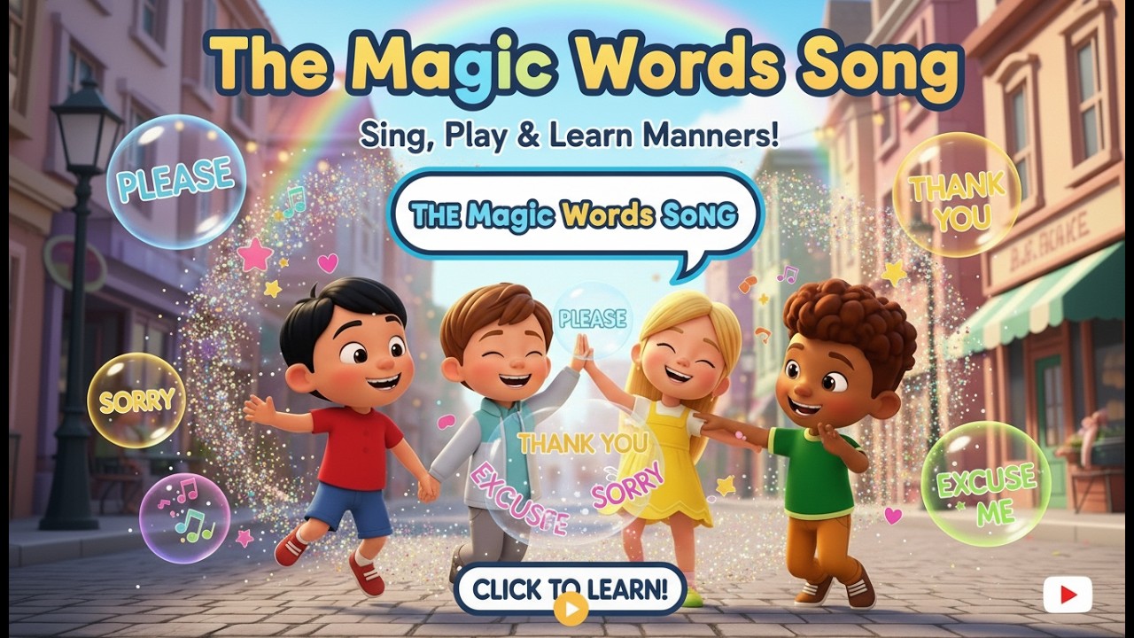 The Magic Words Song | Good Manners Song | Good habits for Kids | Big Brain Babies