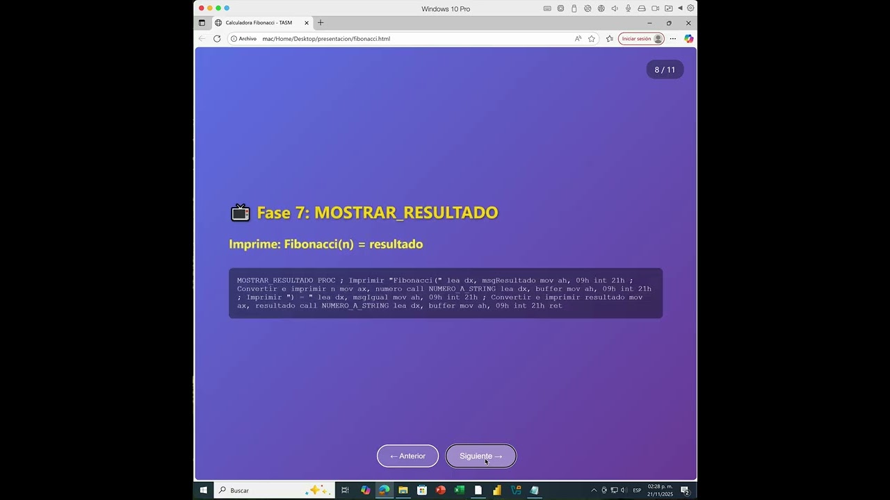Calculadora de Fibonacci