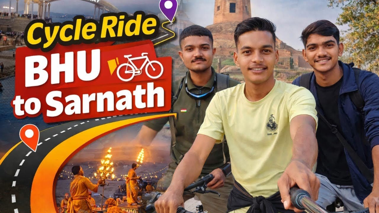 Cycle Ride | BHU to Sarnath📈🚴🚵 | #1stvlog #vlog #dailyvlog #minivlog #feed #travel 
