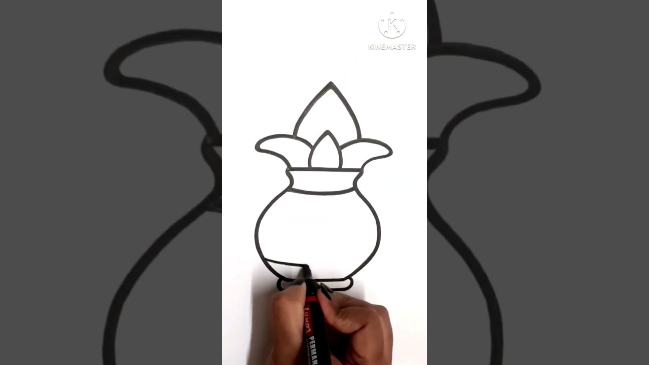 Navratri Kalash Drawing🌼/Easy Drawing #shorts #youtubeshorts #trending #viral #craftomaniabyshivi