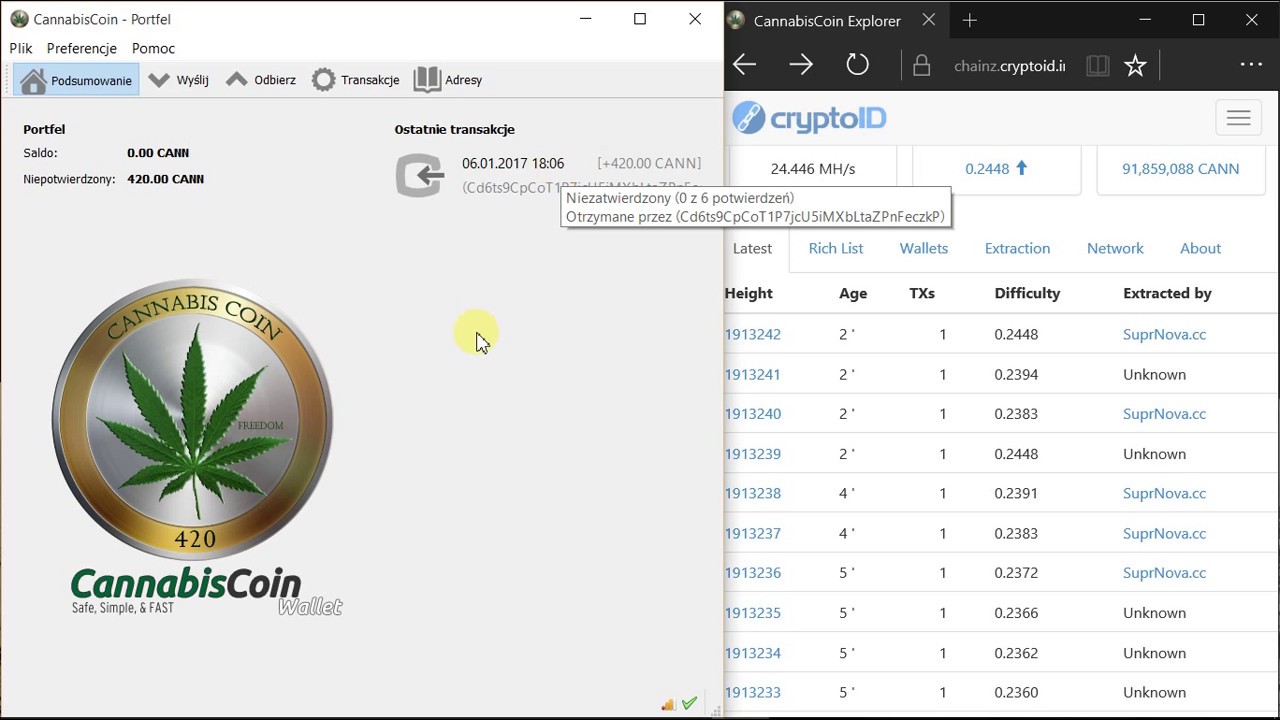transaction cannabiscoin