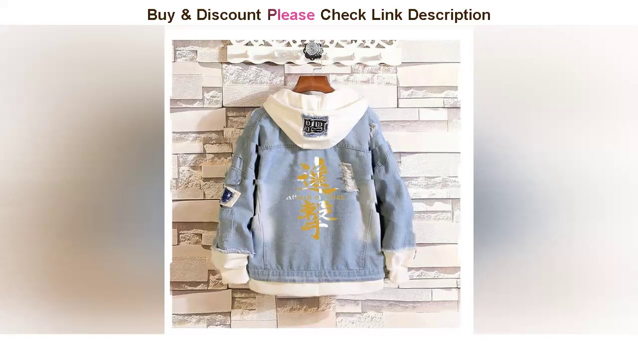Deal Attack on Titan Jeans Jacket Scout Regiment Anime Cosplay Denim Jacket Autumn Hoodie Sweatshir