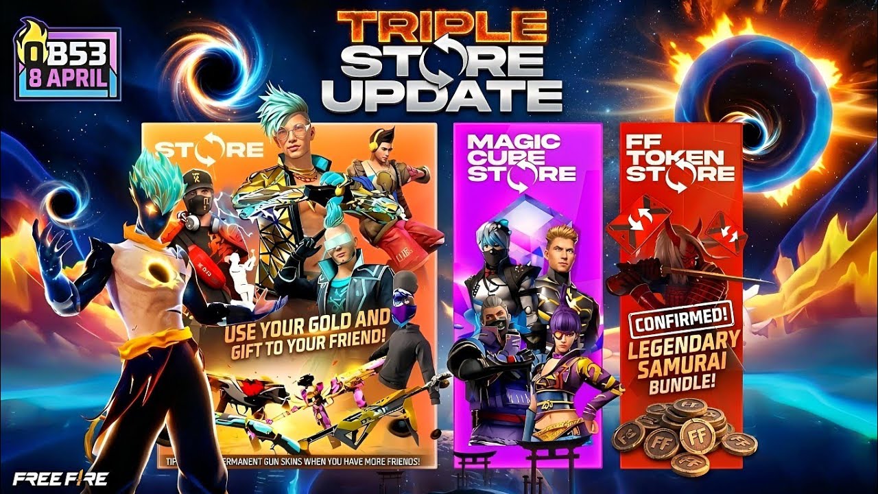Free Fire OB53 Update Triple Store Event 🤯 | FF New Event Today | Free Fire New Event | DividedGamer