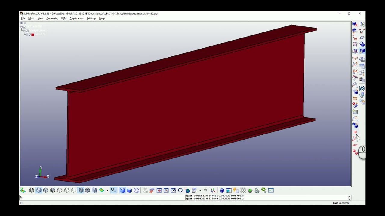 LS DYNA 04: W-Beam with HEXA elements