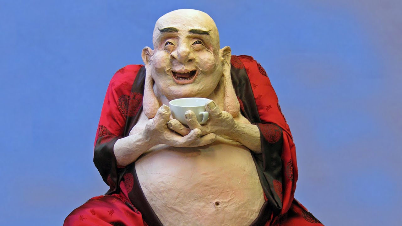 Paper mache Buddha with Jo
