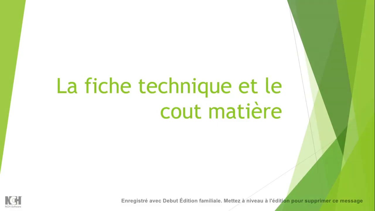 Explication fiche technique cuisine