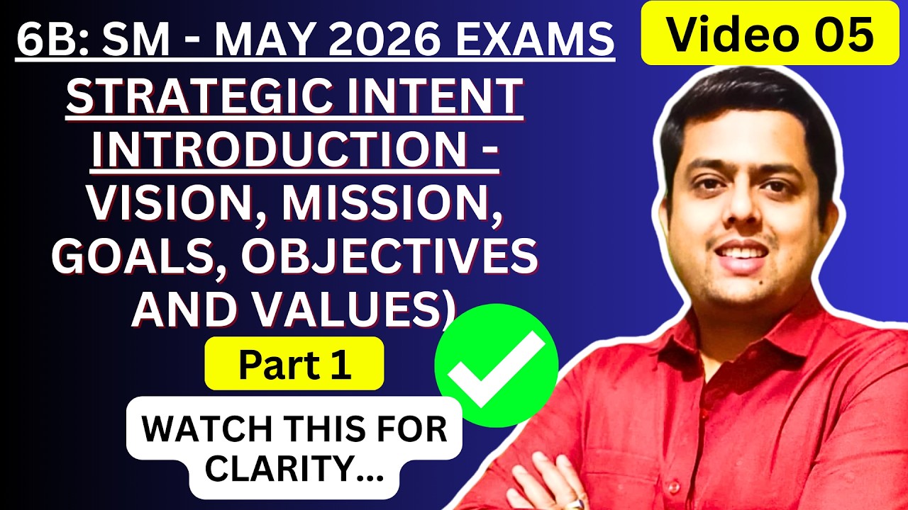 Vid 05 -Part 1 - 1.5. STRATEGIC INTENT (VISION, MISSION,GOALS, OBJECTIVES AND VALUES) I Chapter 01