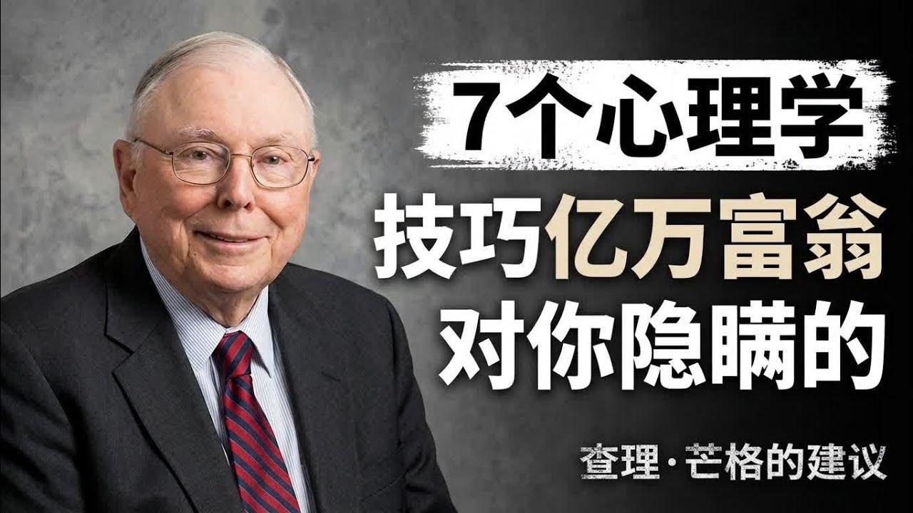 查理·芒格的思维模型：亿万富豪绝口不提的7个“认知底层逻辑”，看懂的人早已财务自由。