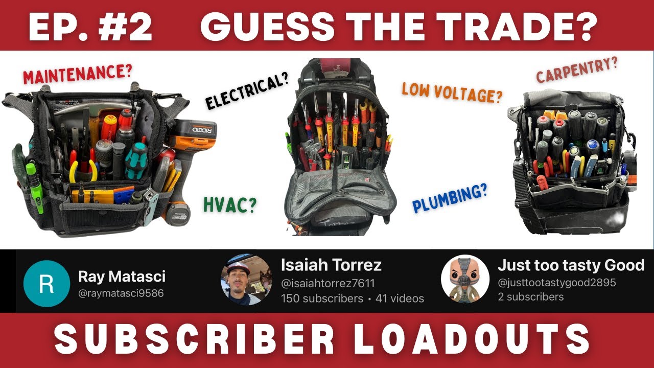 EP. 02 Guess the Trade? Subscriber Loadouts  #tools #loadout #vetopro #electrical #klein #knipex