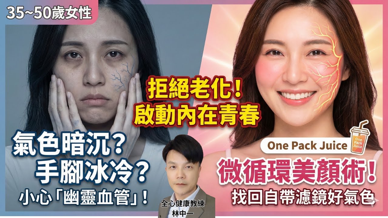 35歲後為何急速變老？小心妳的血管正在「消失」中！揭開「幽靈血管」的真相 ft.中一教練 (備選：明明沒生病，為何總是累又醜？這不是年紀到了，是妳的微循環「塞車」了！)