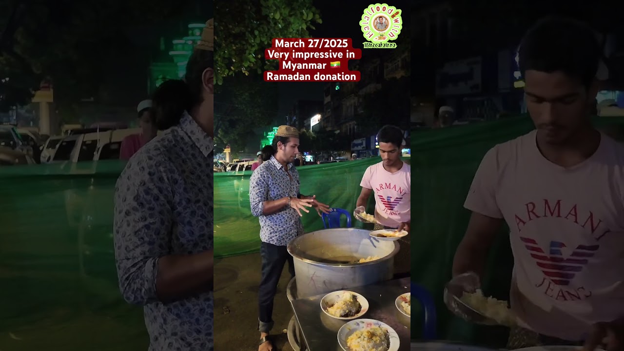 Very impress donation in Myanmar  Ramadan လူ အယောက် ၄/၅ ထောင်လောက်ထိကျွေးမွေးမယ့် ရွှေဘုံသာ အလယ်လမ်း