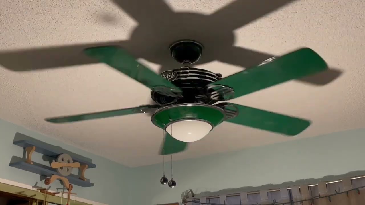 Hunter 1930’s Original ceiling fans (Hunter Green, 1-2 on a 4 speed wall control, music edition)