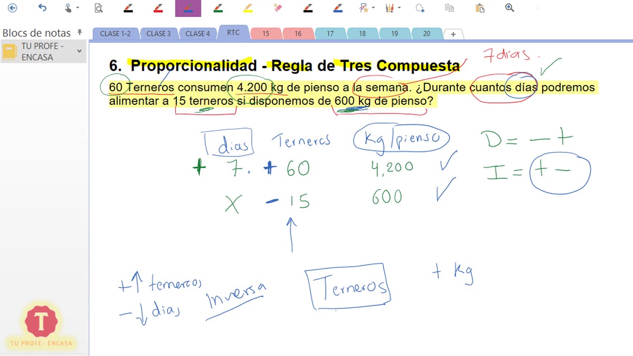 Regla de Tres compuesta , Ejercicio Resuelto 6