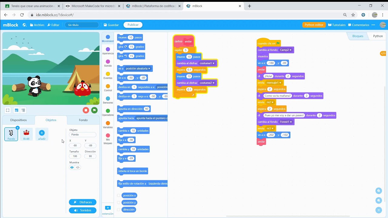 Aprende a crear una animación con mblock.