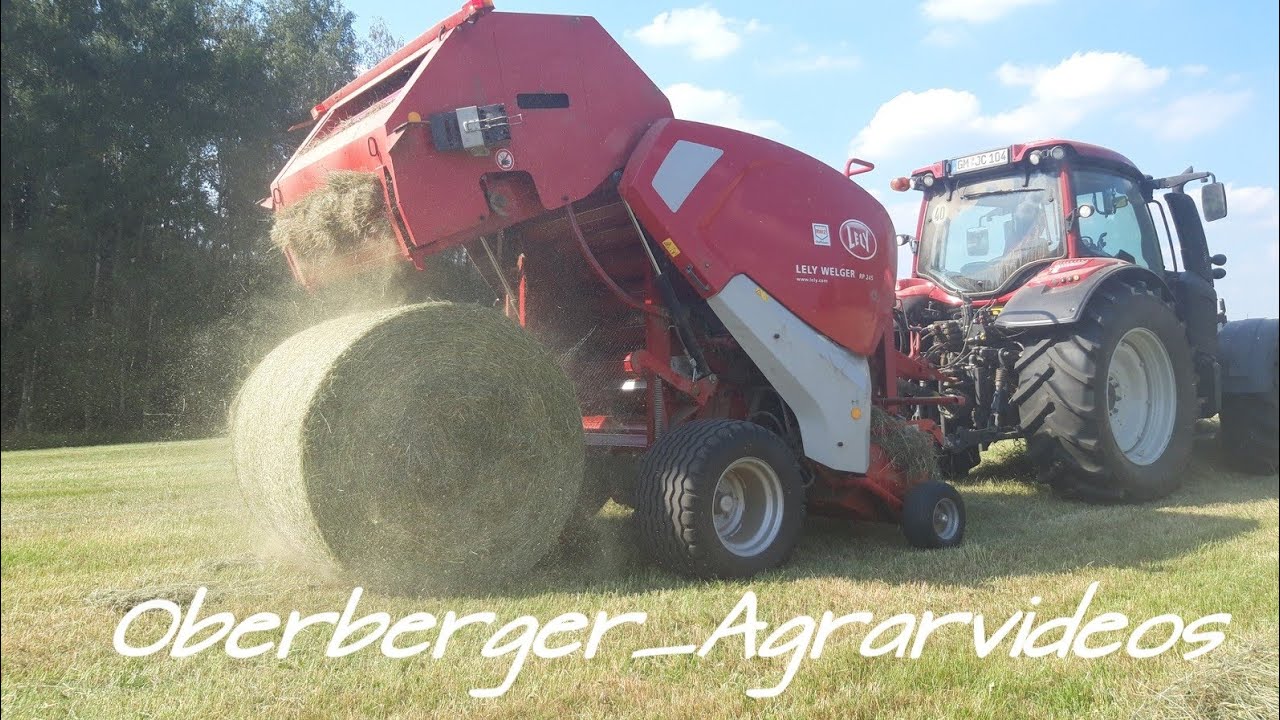 Heu Pressen mit Valtra N 104 und Lely RP 245 // Cabview // Uncut