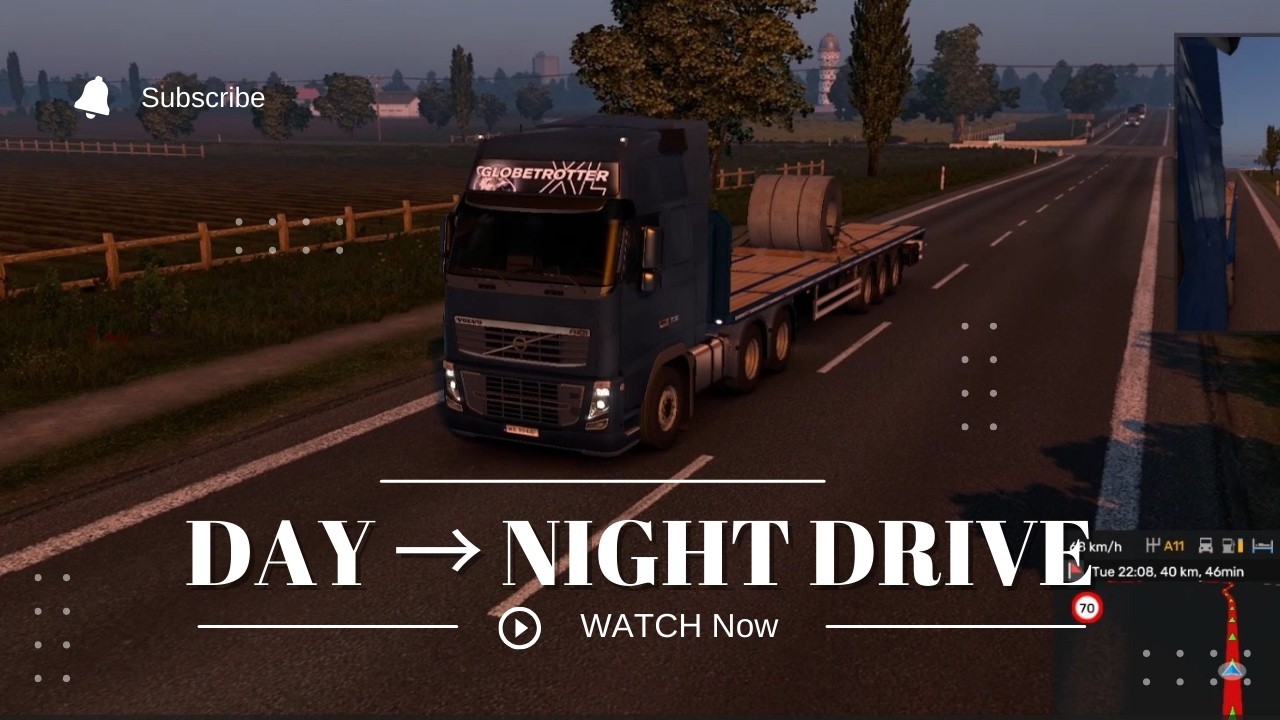 Day to Night Highway Drive 🚛 | ETS2 Relaxing Trucking Gameplay