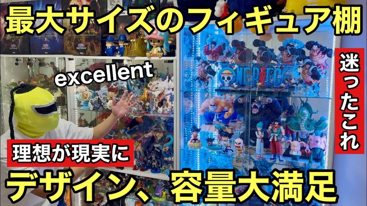 デザイン、容量重視ならこのコレクションケース！最大サイズは伊達じゃない！一番くじ ワンピース 、ドラゴンボールもたくさん飾れちゃう！【おすすめ コレクションケース 地球家具 SLALIS 】