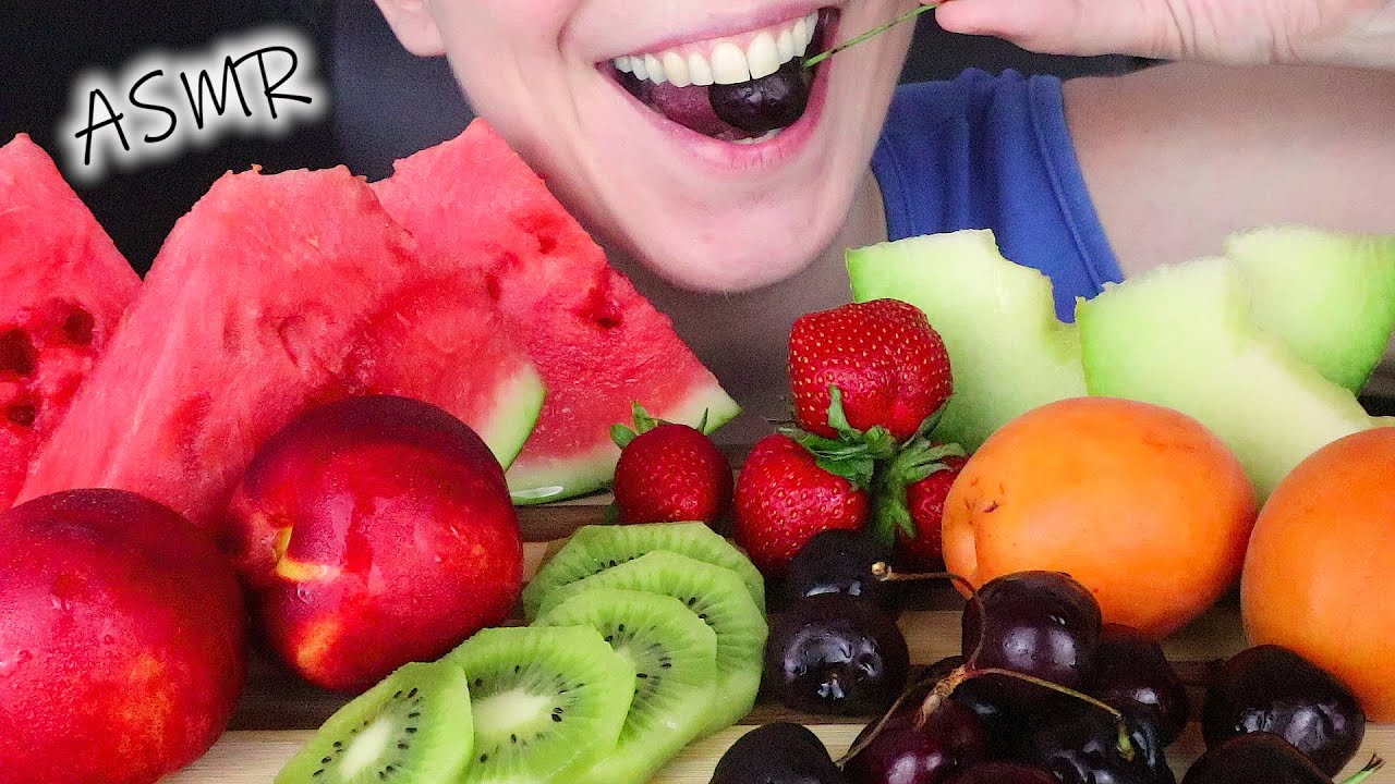 JUICY SUMMER FRUITS 🍉 | Whispering | ASMR Mukbang - 먹방 | Real Eating Sounds