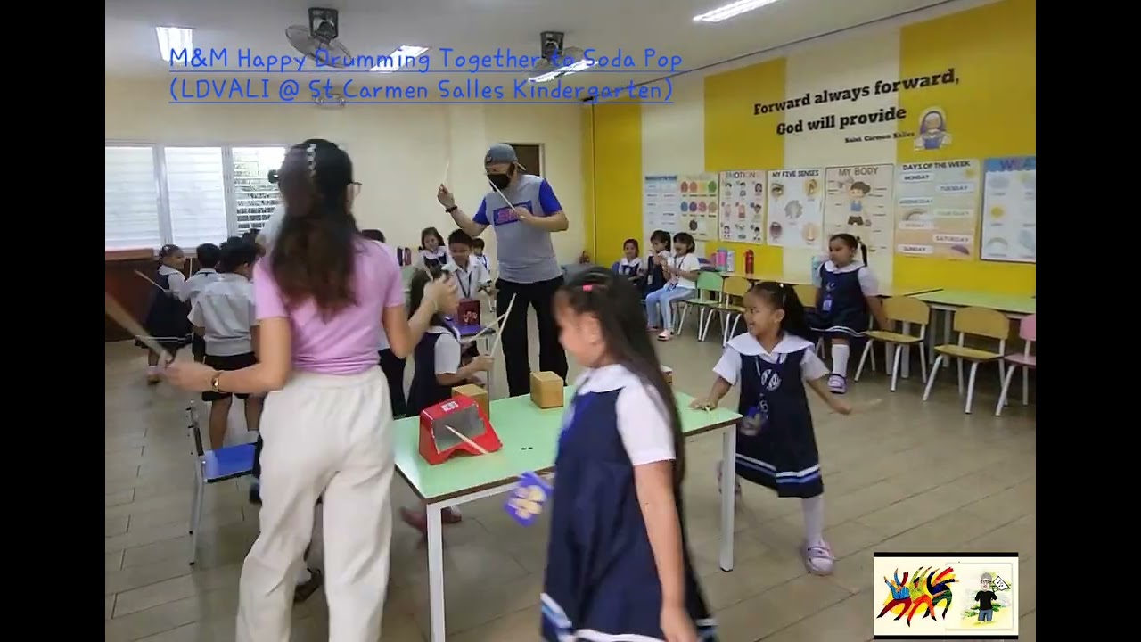 M&M Happy Drumming Together to Soda Pop by LDVALI @ St Carmen Salles Kindergarten 