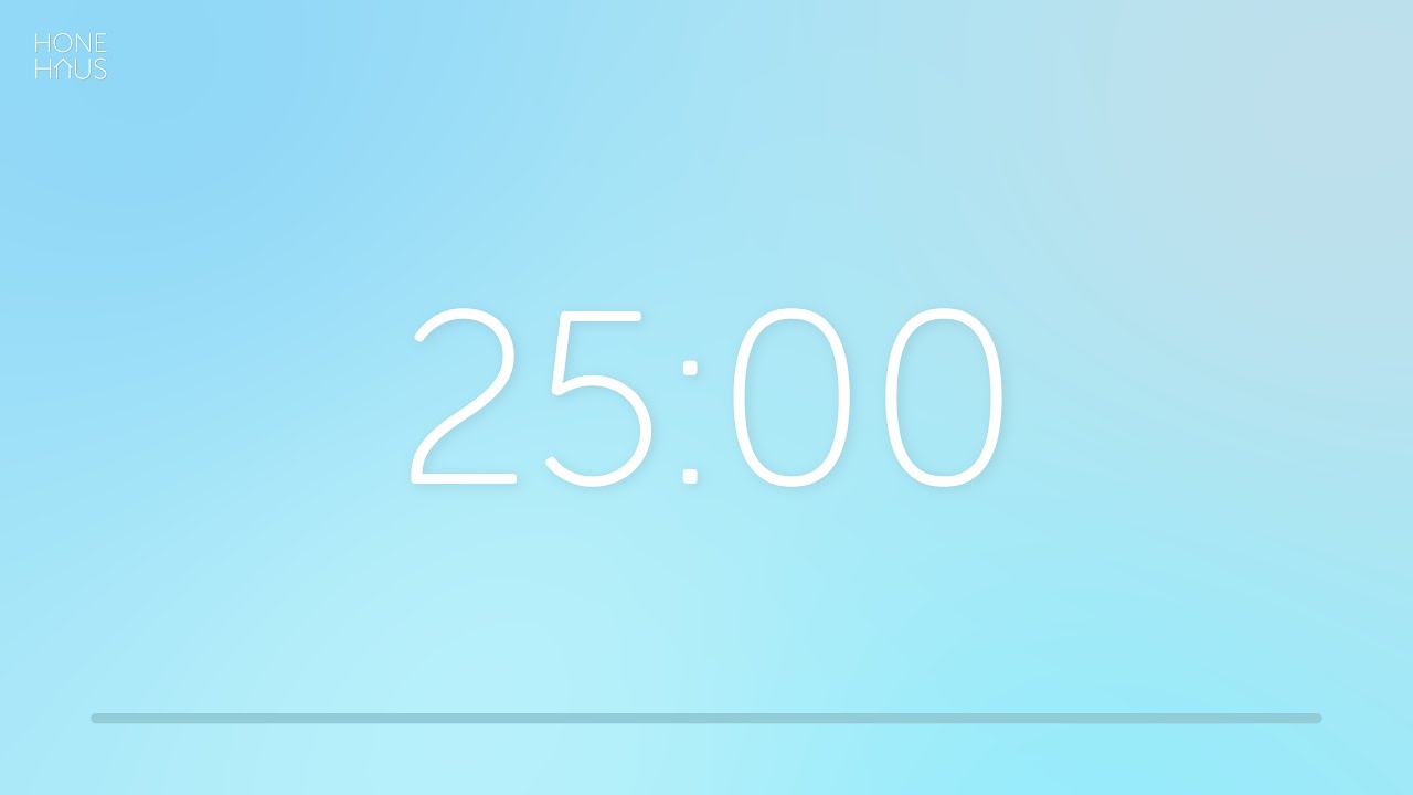 25 Minute Focus Timer | Silent Pomodoro (Bell at End)