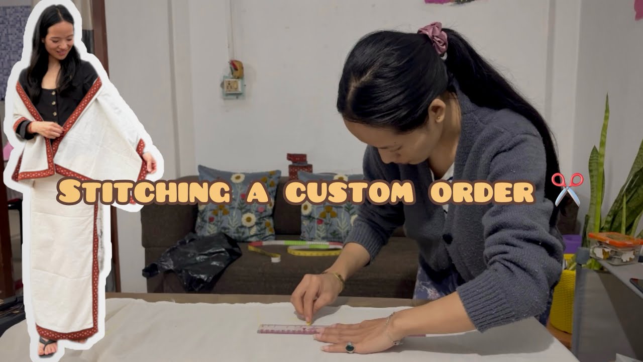 Stitching a Customer Order | Gale & Dupatta Set 🪡🧵 #sewingvlog #sewwithme 