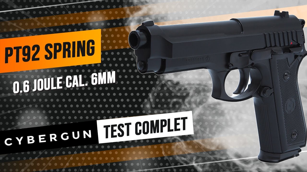Pistolet à billes PT92 SPRING :  la réplique airsoft idéale pour s'entraîner chez soi