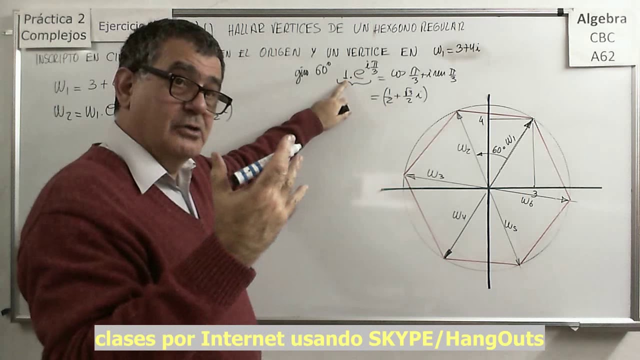 Álgebra CBC A-62 Práctica 2 Ejercicio 18f Hexágonos Con Complejos