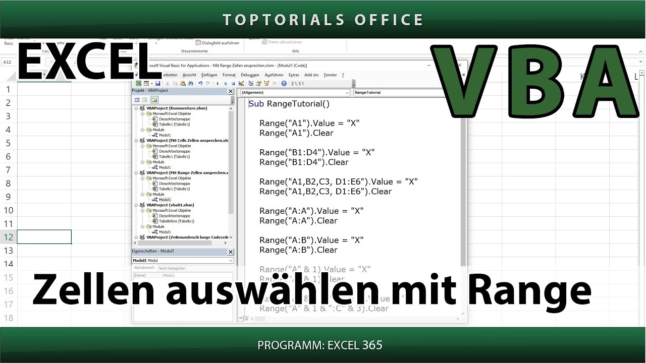 Zellen auswählen mit Range / Excel VBA