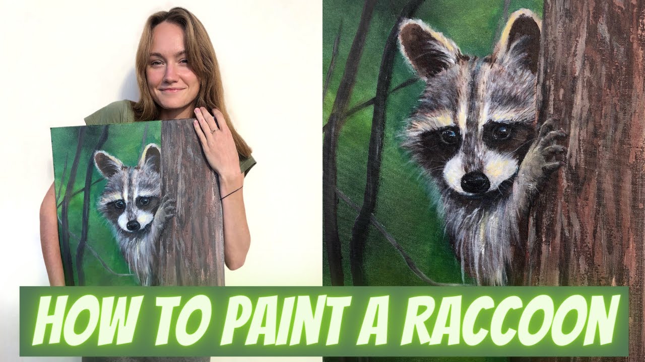 How to Paint a Raccoon Acrylic Painting Tutorial