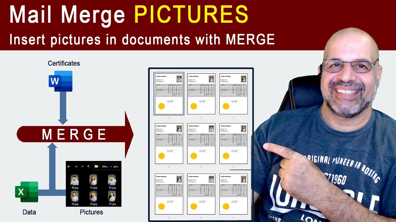 Mail Merge PICTURES to documents [step by step]