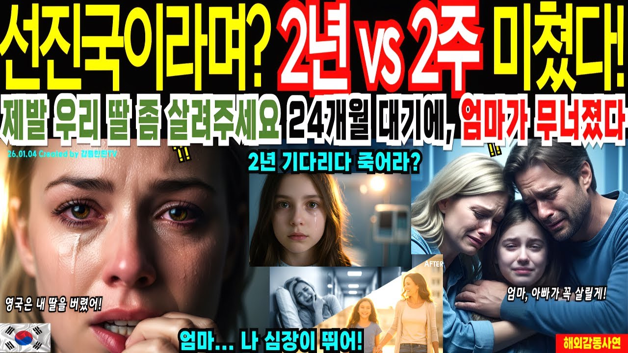 2년 기다리다 죽으라고? 실화! 영국의료가 버린 12세 딸, 2년 대기에 무너진 엄마 한국의료 2주만에 성공률 98.7% 심장수술로 딸 살리자 오열한 실화! 2년vs2주 영국발칵!