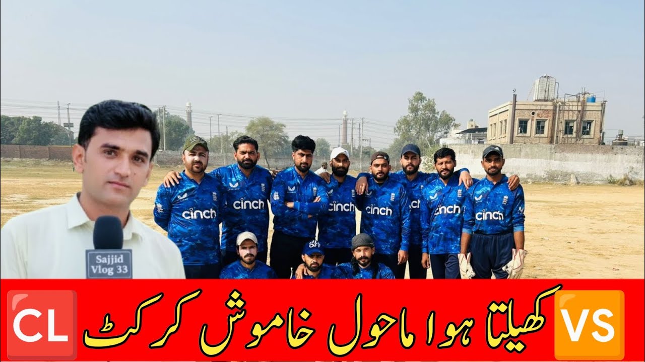Hard Ball Cricket Match Under Cloudy 