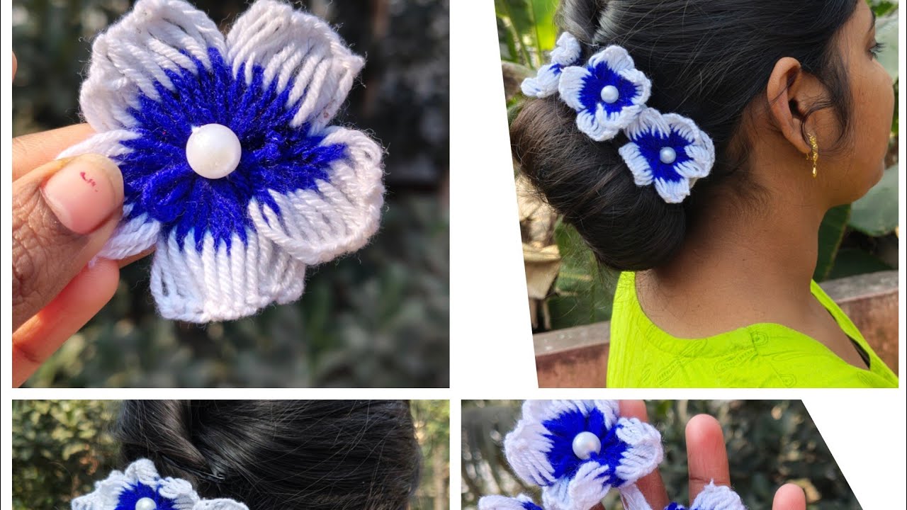 DIY Beautiful Woolen Gajra Making for Girls . DIY Woolen Gajra making @ichha1379
