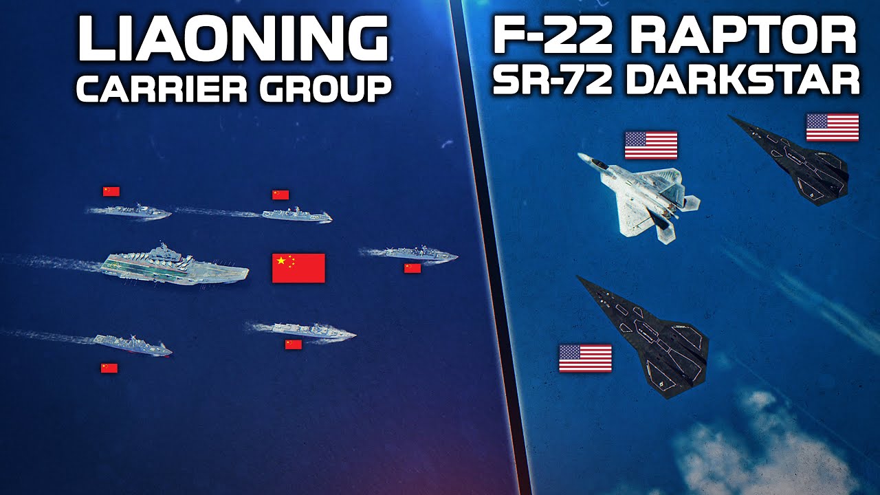 F-22 Raptor + SR-72 Darkstar против авианосной боевой группы в тылу врага | Цифровой боевой симул...