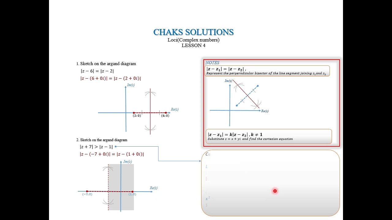 Loci Complex Numbers Part 4