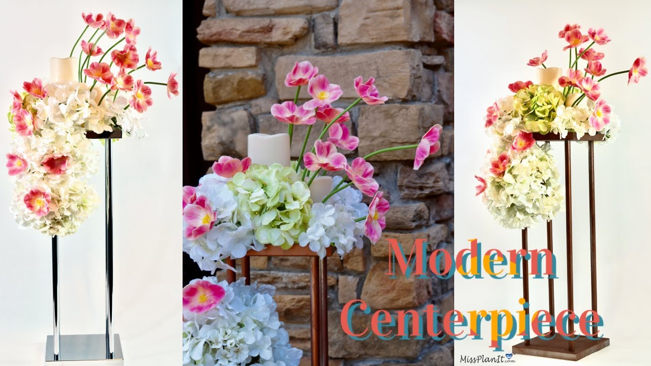 DIY Tall Cascading Modern Wedding Centerpiece | Weddings On A Budget | Easy  DIY How To  Tutorials