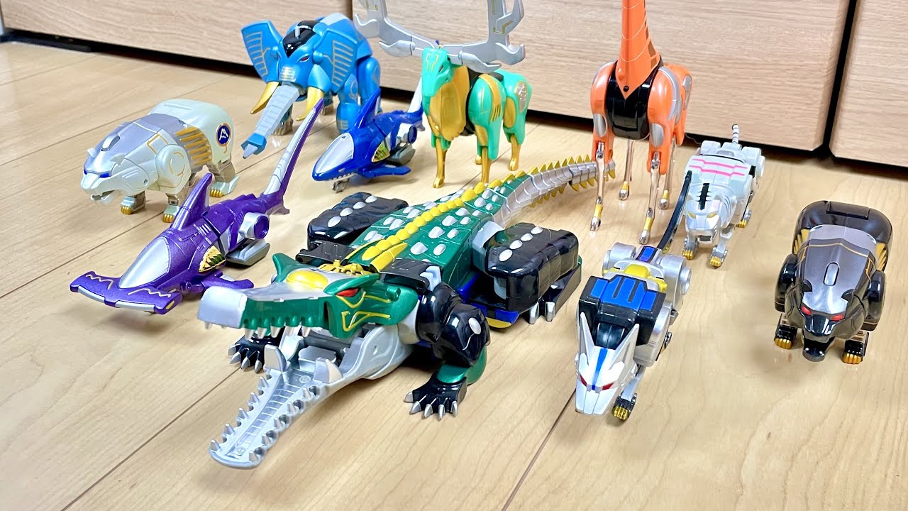 【PowerRangers WildForce #3】🐊🐕🦈敵ロボ⁉︎ガオレンジャーのガオハンターイビル&ジャスティスで遊んでみた。