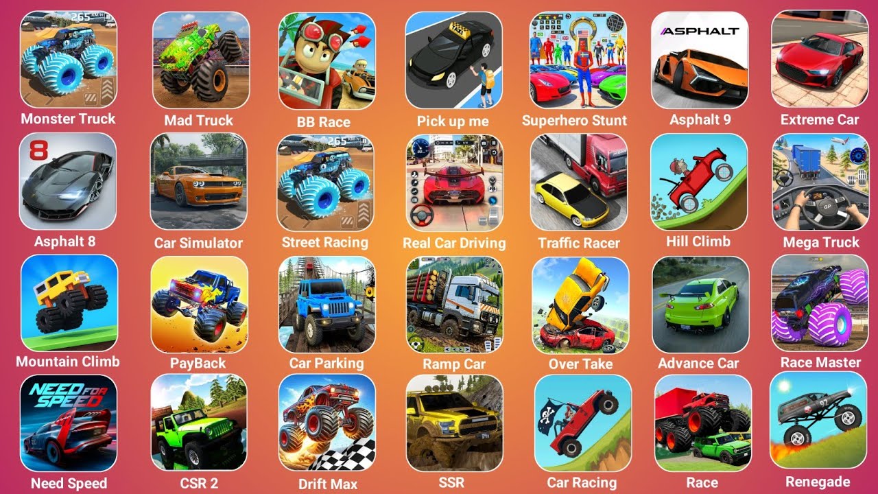 Real Cars Driving, Car Racing,Monster Truck Stunt,Car Simulator,Ashphlat 8,Mountain Climb Stunt #13