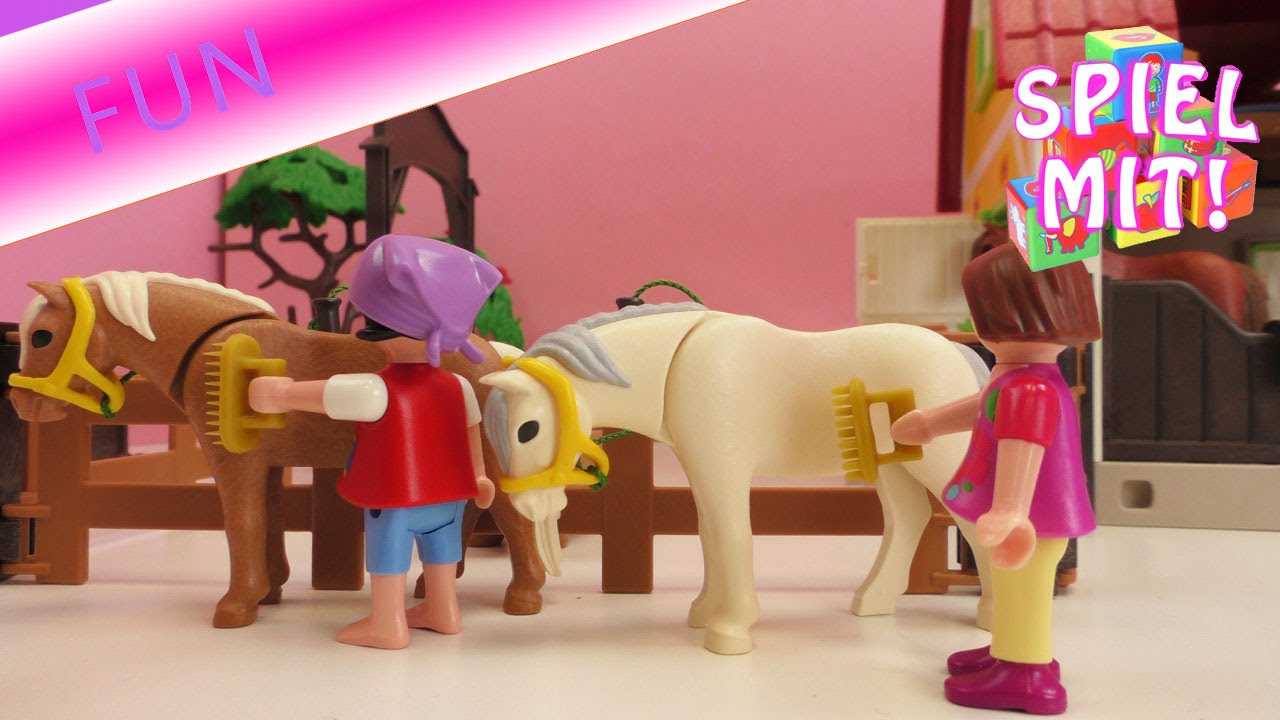 Playmobil Film Deutsch –  Ponyhof Story mit Chrissy und Lena Reitstunde mit Frau Galop