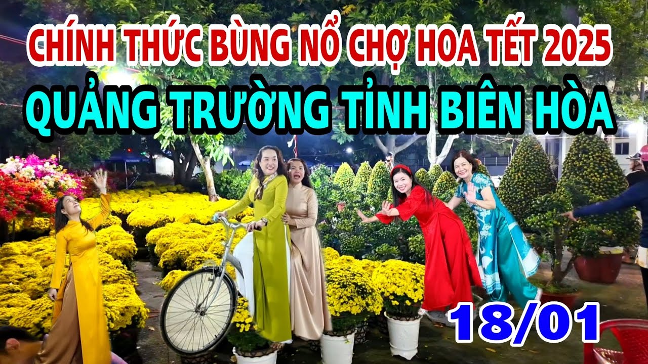 BÙNG NỔ CHỢ HOA TẾT 2025 TẠI QUÁNG TRƯỜNG TỈNH THÀNH PHỐ BIÊN HÒA.