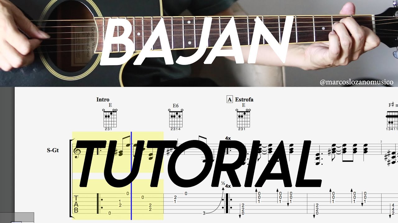 Cómo tocar Bajan en guitarra | Spinetta | Tutorial | Tab Partitura