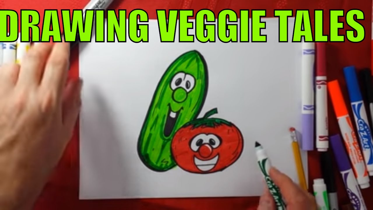 Veggie tales drawing Bob and Larry the cucumber