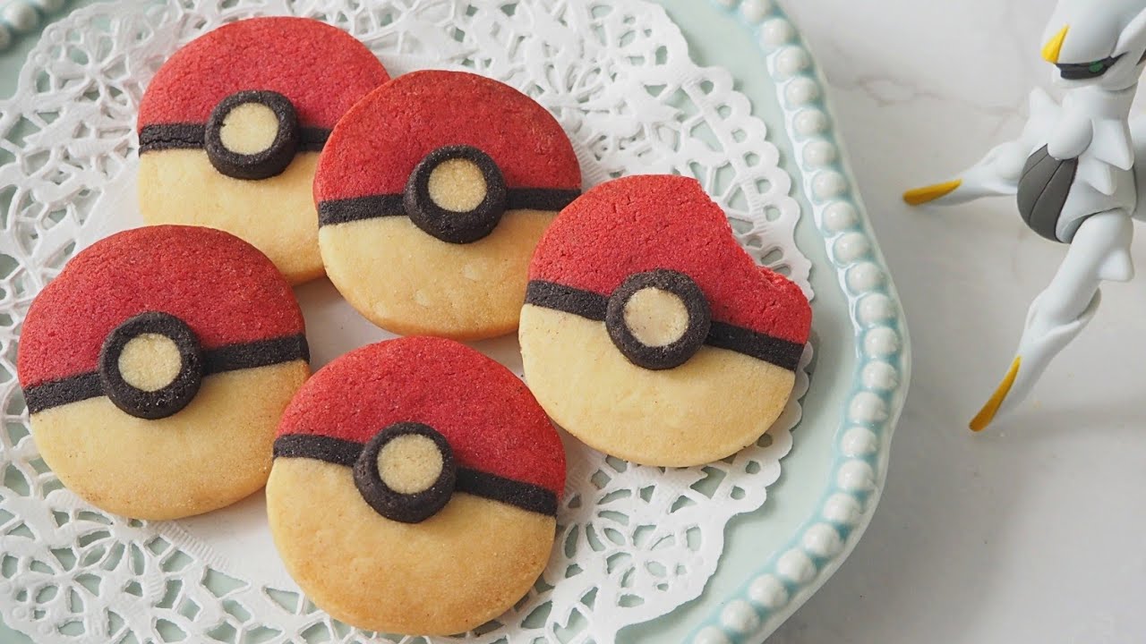 モンスターボールのアイスボックスクッキーの作り方♡Poke ball icebox cookies